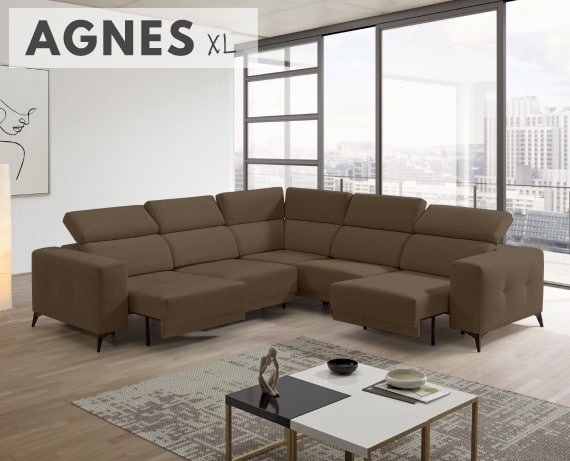Sofá rinconera de tela Agnes XL de StyleKomfort - principal