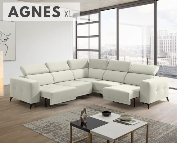 Sofá rinconera de tela Agnes XL de StyleKomfort - principal