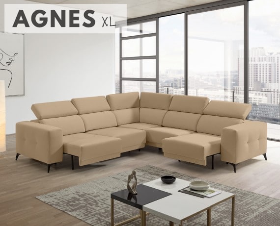 Sofá rinconera de tela Agnes XL de StyleKomfort - principal