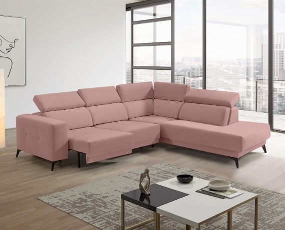 Sofá rinconera terminal de tela Agnes Lite de StyleKomfort - principal