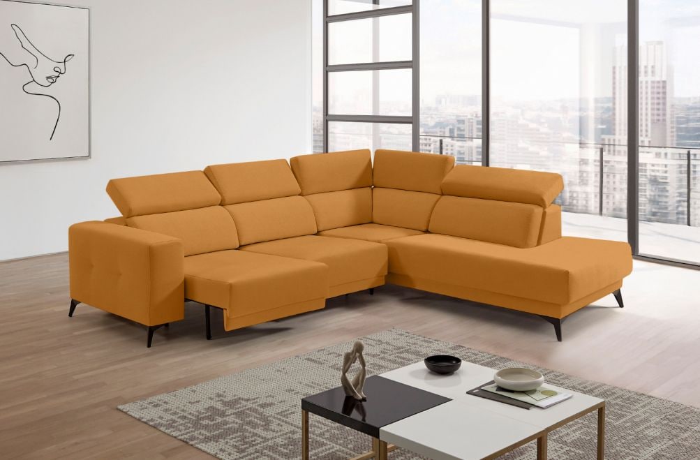 Sofá rinconera terminal de tela Agnes Lite de StyleKomfort - principal