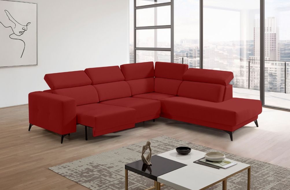 Sofá rinconera terminal de tela Agnes Lite de StyleKomfort - principal