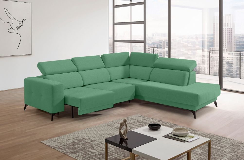 Sofá rinconera terminal de tela Agnes Lite de StyleKomfort - principal