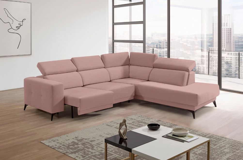 Sofá rinconera terminal de tela Agnes Lite de StyleKomfort - principal
