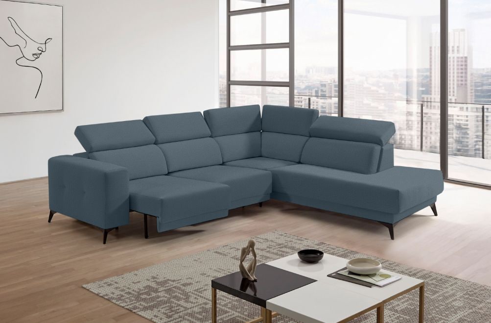 Sofá rinconera terminal de tela Agnes Lite de StyleKomfort - principal