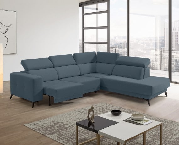 Sofá rinconera terminal de tela Agnes Lite de StyleKomfort - principal