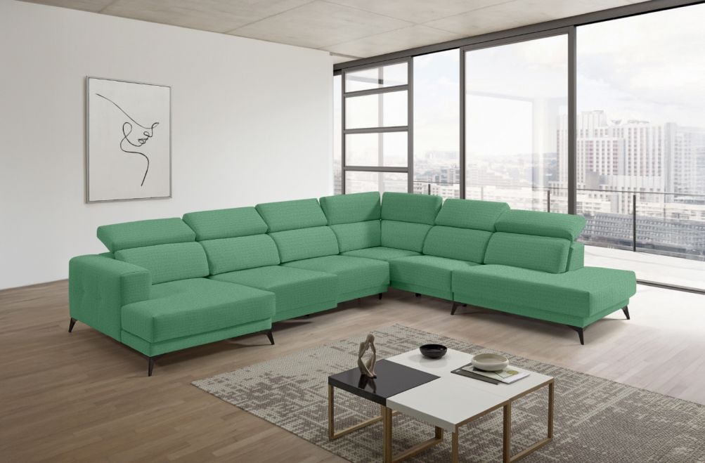 Sofá chaise longue terminal de tela Agnes de StyleKomfort - principal