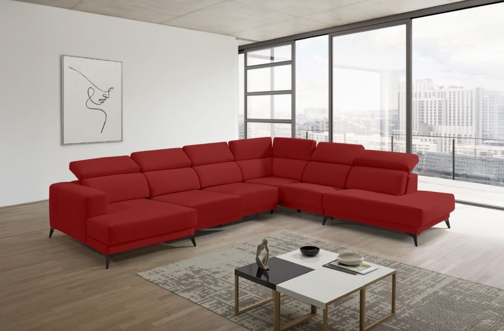 Sofá chaise longue terminal de tela Agnes de StyleKomfort - principal