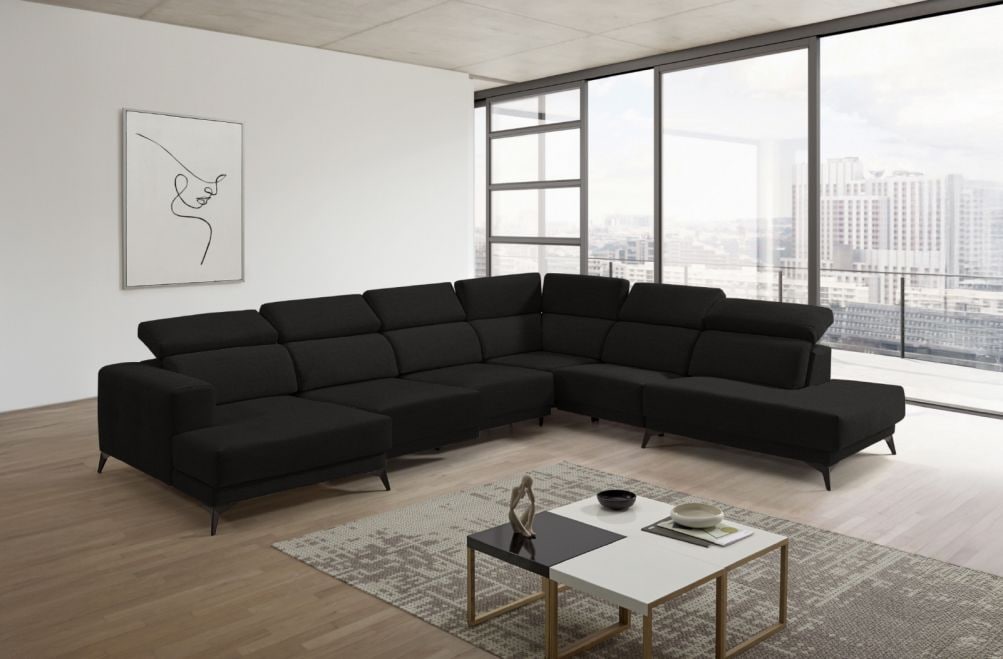 Sofá chaise longue terminal de tela Agnes de StyleKomfort - principal