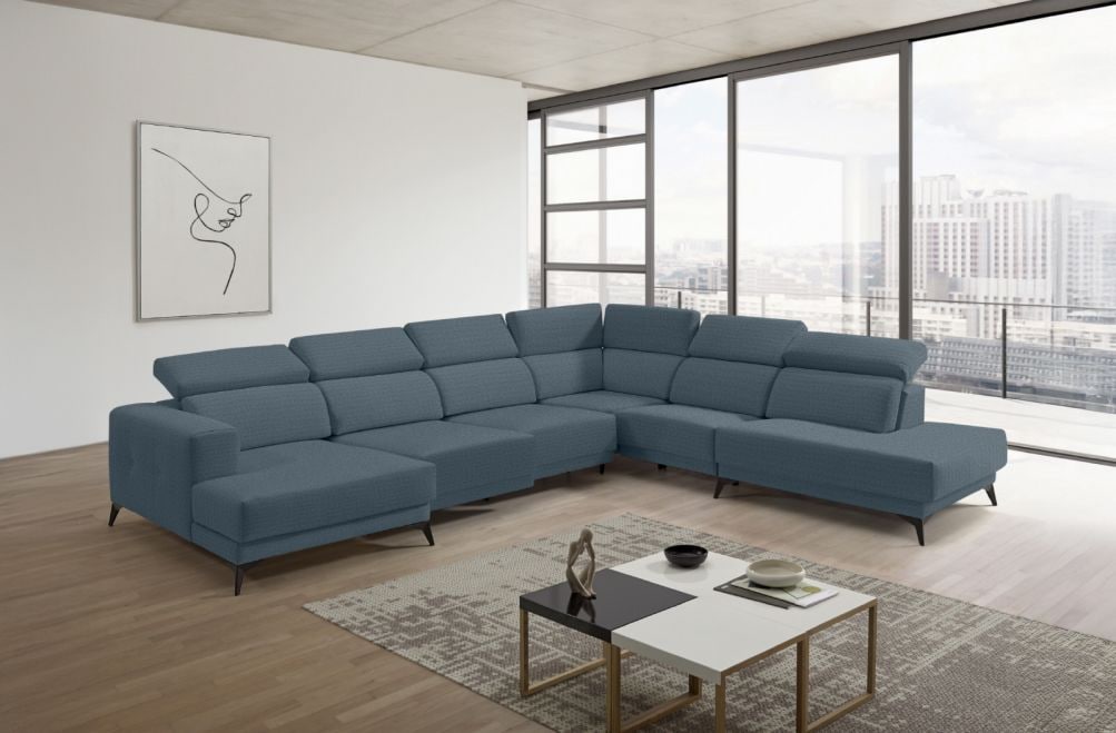 Sofá chaise longue terminal de tela Agnes de StyleKomfort - principal