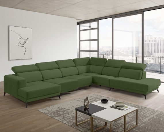 Sofá chaise longue terminal de tela Agnes de StyleKomfort - principal