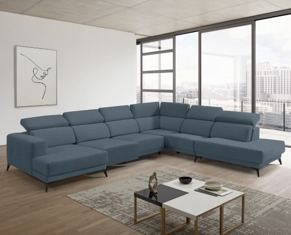 Sofá chaise longue terminal de tela Agnes de StyleKomfort - principal