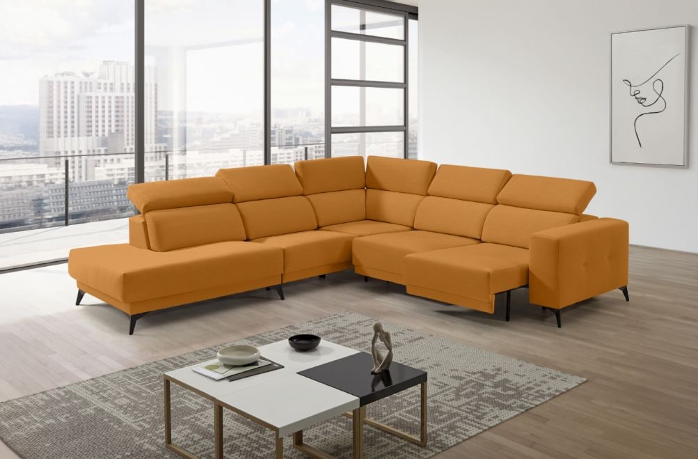 Sofá rinconera terminal de tela Agnes de StyleKomfort - principal