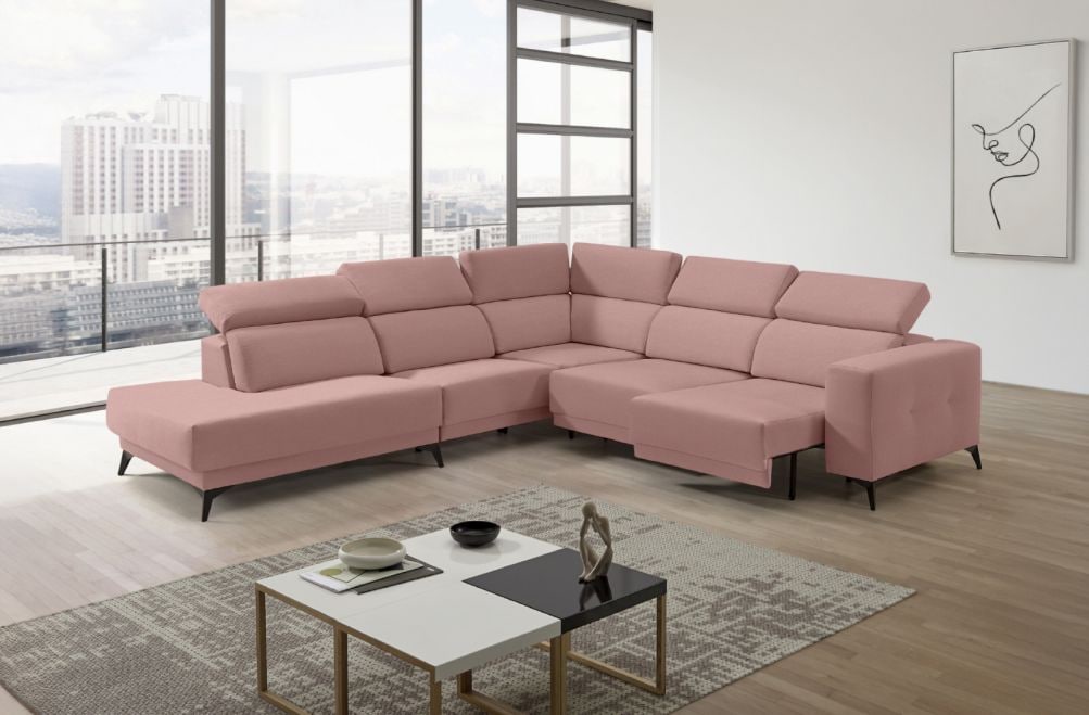 Sofá rinconera terminal de tela Agnes de StyleKomfort - principal