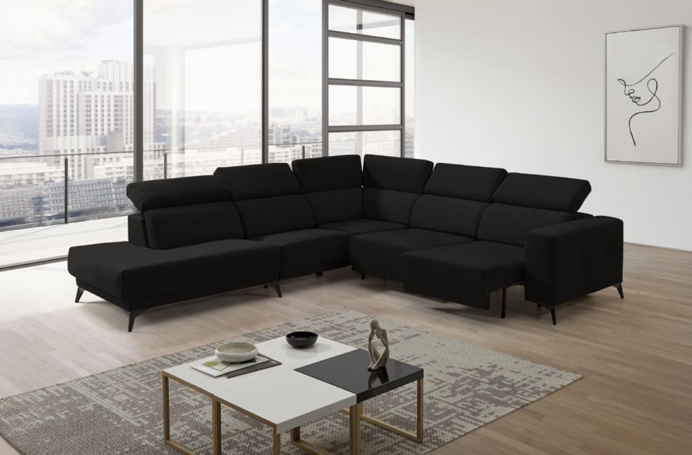 Sofá rinconera terminal de tela Agnes de StyleKomfort - principal