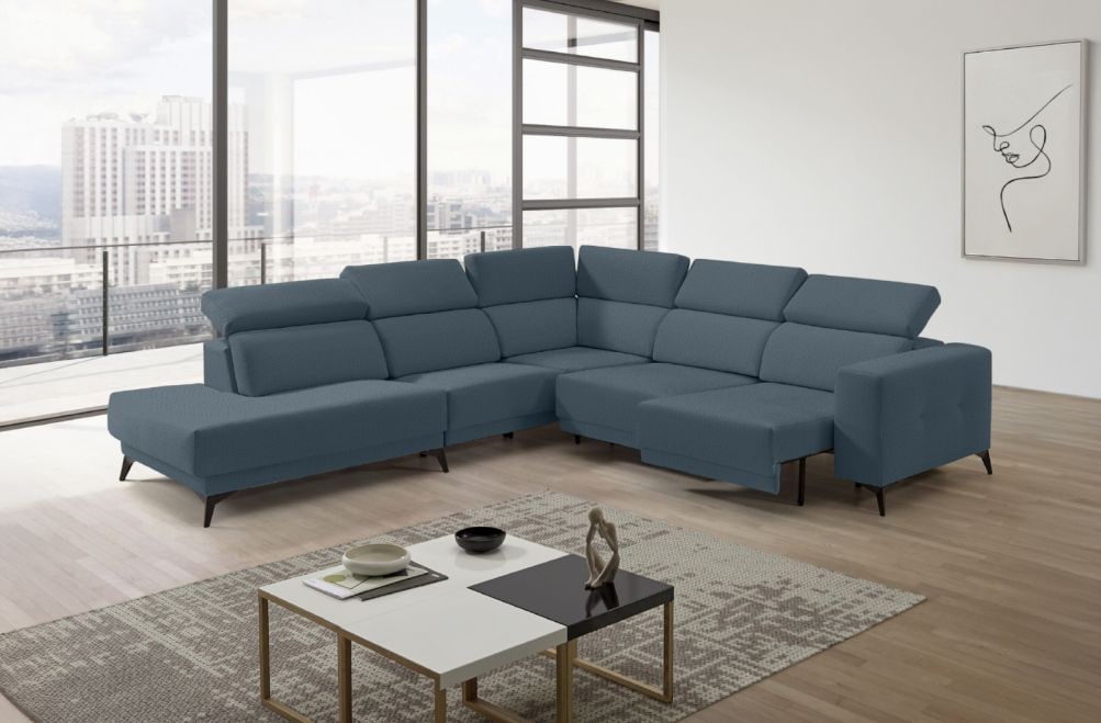 Sofá rinconera terminal de tela Agnes de StyleKomfort - principal