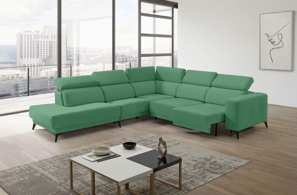 Sofá rinconera terminal de tela Agnes de StyleKomfort - principal