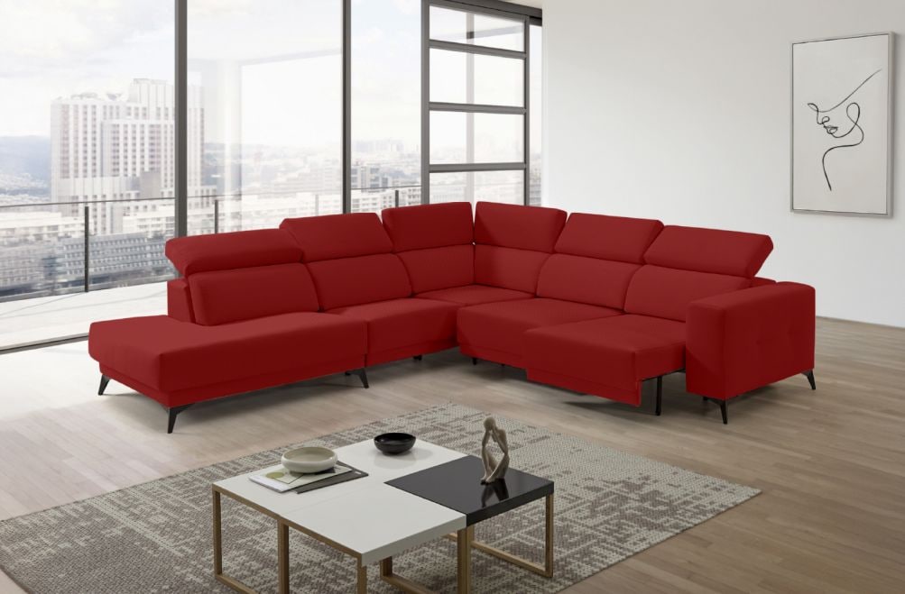 Sofá rinconera terminal de tela Agnes de StyleKomfort - principal