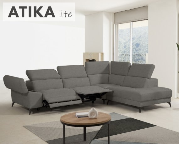 Sofá rinconera relax de tela Atika Lite de StyleKomfort - principal