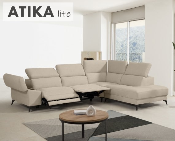 Sofá rinconera relax de tela Atika Lite de StyleKomfort - principal