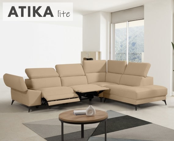 Sofá rinconera relax de tela Atika Lite de StyleKomfort - principal