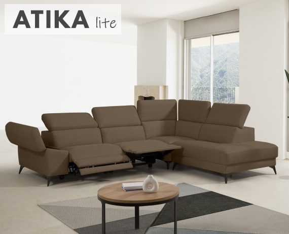 Sofá rinconera relax de tela Atika Lite de StyleKomfort - principal
