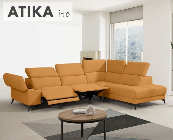 Sofá rinconera relax de tela Atika Lite de StyleKomfort - principal