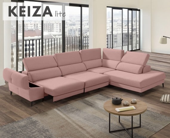 Sofá rinconera de tela Keiza Lite de StyleKomfort - principal