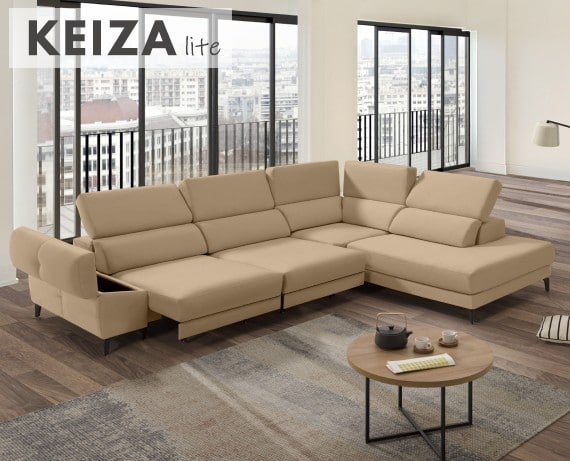 Sofá rinconera de tela Keiza Lite de StyleKomfort - principal