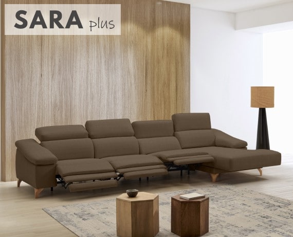 Sofá relax de tela Sara Plus de StyleKomfort - principal