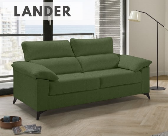 Sofá cama de apertura italiana de tela Lander de HOME - principal