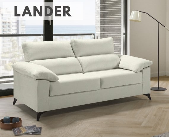 Sofá cama de apertura italiana de tela Lander de HOME - principal