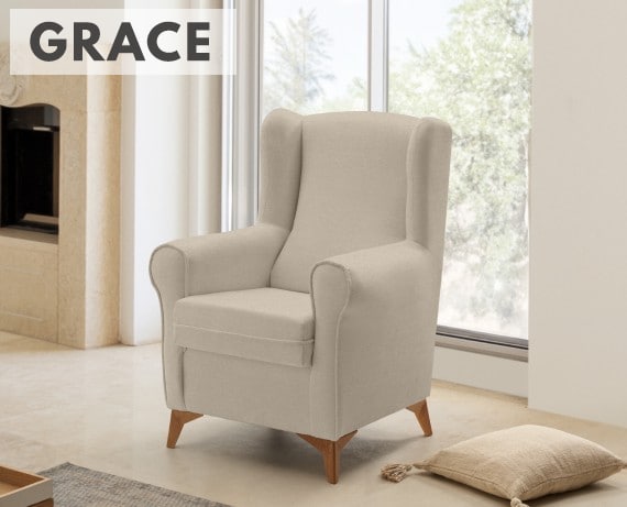 Sillón de tela Grace de HOME - principal