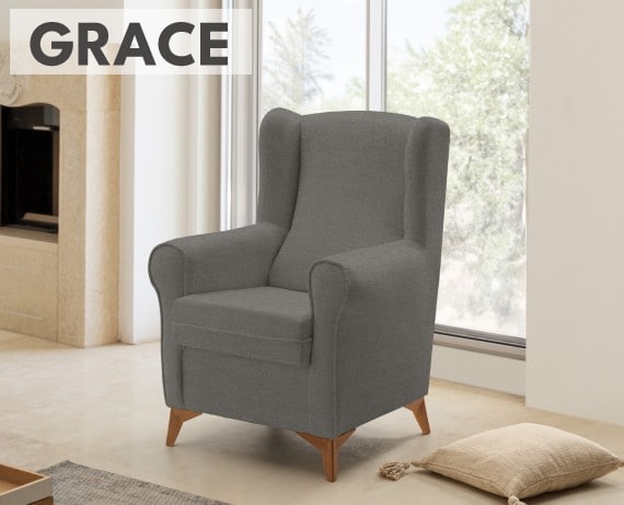 Sillón de tela Grace de HOME - principal
