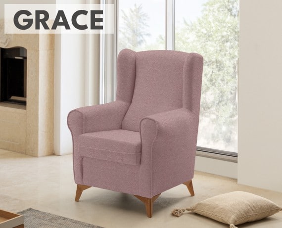 Sillón de tela Grace de HOME - principal