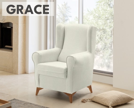 Sillón de tela Grace de HOME - principal