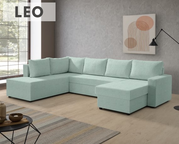Sofá cama de tela Leo de HOME - principal