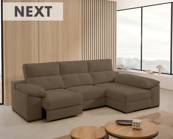 Sofá chaise longue de tela Next de StyleKomfort - principal