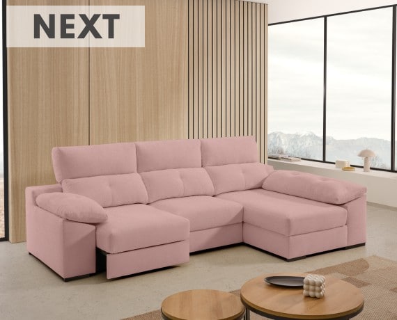 Sofá chaise longue de tela Next de StyleKomfort - principal
