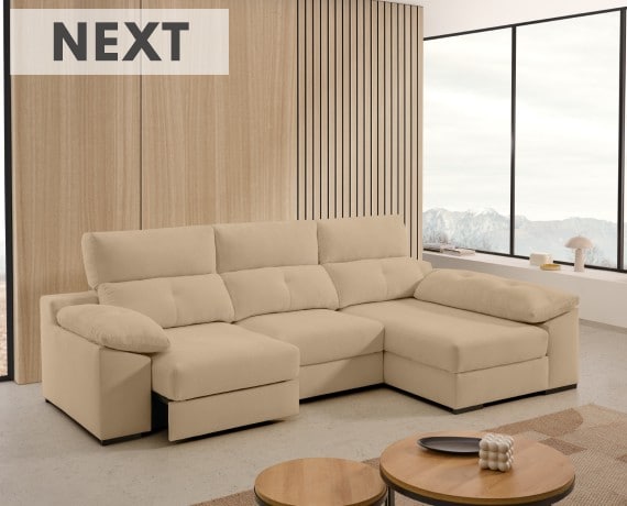Sofá chaise longue de tela Next de StyleKomfort - principal