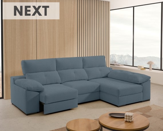 Sofá chaise longue de tela Next de StyleKomfort - principal