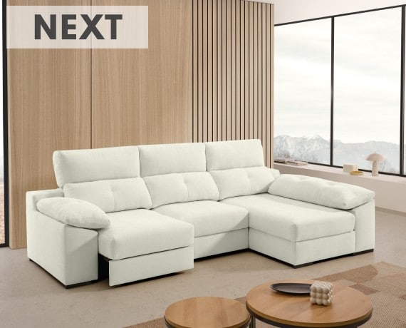 Sofá chaise longue de tela Next de StyleKomfort - principal