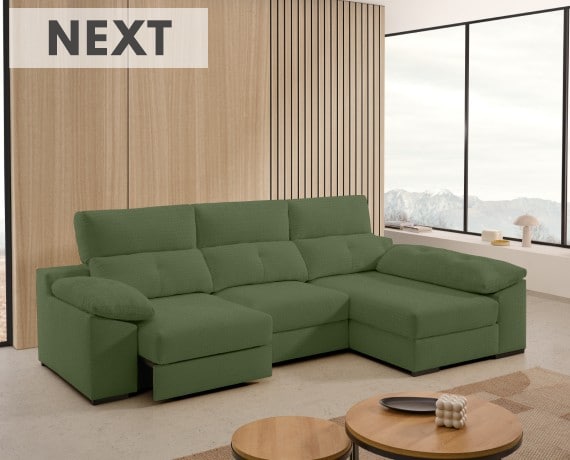 Sofá chaise longue de tela Next de StyleKomfort - principal