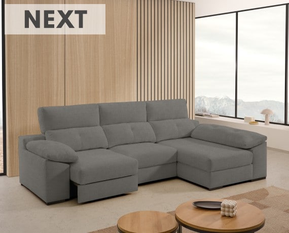 Sofá chaise longue de tela Next de StyleKomfort