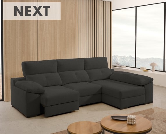 Sofá chaise longue de tela Next de StyleKomfort - principal