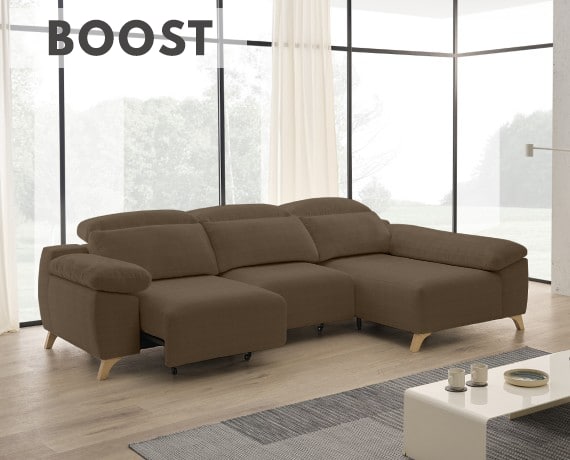 Sofá chaise longue de tela Boost de StyleKomfort - principal