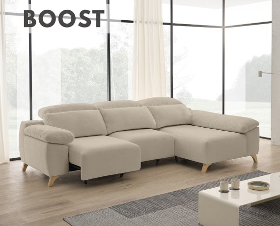 Sofá chaise longue de tela Boost de StyleKomfort - principal