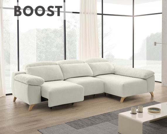 Sofá chaise longue de tela Boost de StyleKomfort - principal