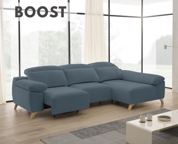 Sofá chaise longue de tela Boost de StyleKomfort - principal