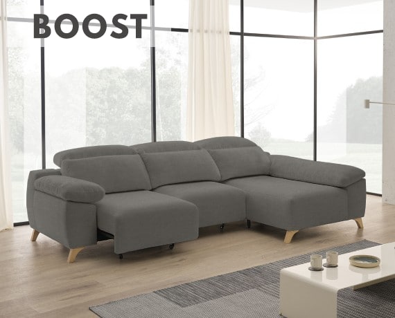 Sofá chaise longue de tela Boost de StyleKomfort - principal